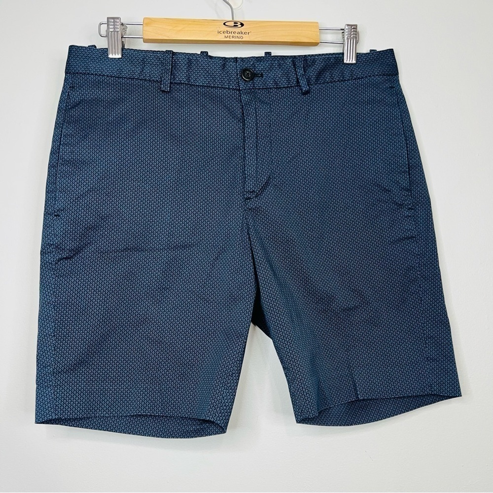 Theory Navy Zaine “Dayliss Print” Cotton Shorts 32W